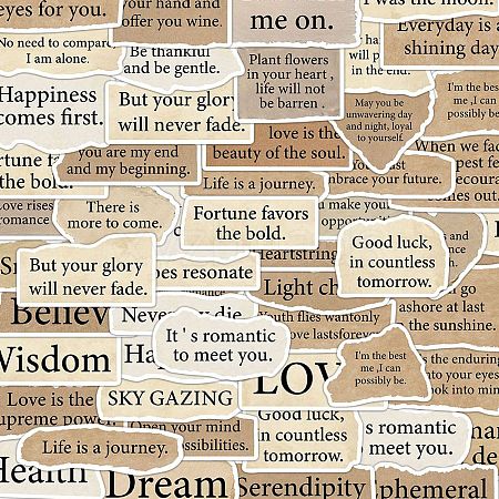 50Pcs PVC Self-Adhesive Inspirational Quote Stickers AJEW-R002-05A-1