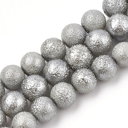 Electroplate Shell Pearl Beads Strands SHEL-T005-08C-1