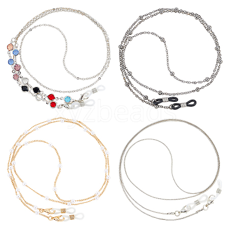 4Pcs 4 Styles Iron & Alloy Eyeglasses Chains AJEW-CN0002-75A-1