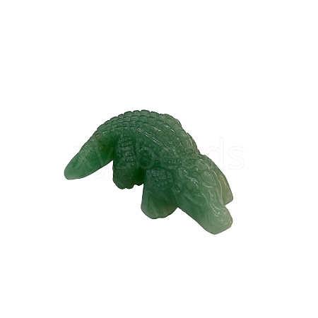 Natural Green Aventurine Carved Crocodile Figurines Statues for Home Office Desktop Decoration PW-WG66710-01-1