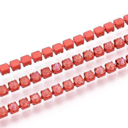 Iron Rhinestone Cup Chains CH-T006-05B-18-1