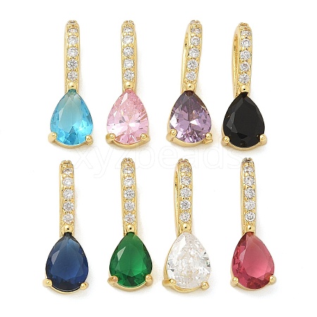 Brass Micro Pave Cubic Zirconia Pendants KK-U050-05G-01-1