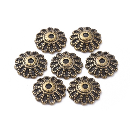 Tibetan Style Fancy Bead Caps TIBE-LF1413YKG-AB-FF-1
