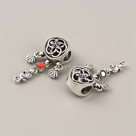 Tibetan Style Alloy European Dangle Charms FIND-TAC0001-68-1