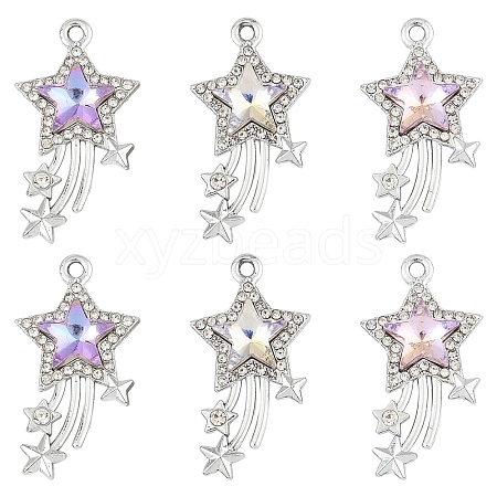 12Pcs 3 Colors Glass Pendants GLAA-YW0004-63A-1