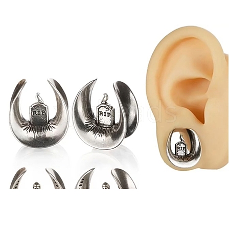 Brass Ear Gauges Flesh Tunnels Plugs EJEW-P293-04B-AS01-1