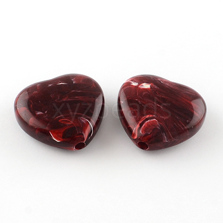 Heart Imitation Gemstone Acrylic Beads OACR-R018-03-1