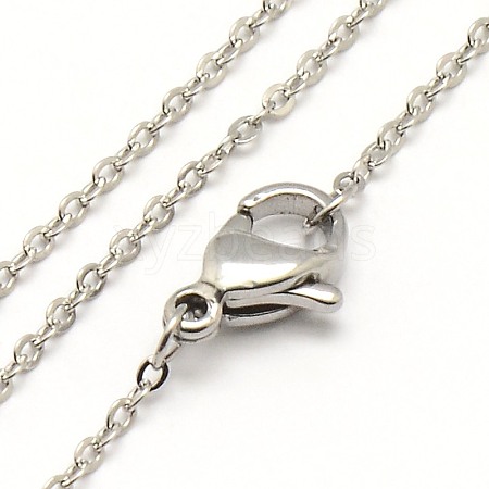 Tarnish Resistant Trendy Unisex 304 Stainless Steel Cable Chain Necklaces NJEW-M047-B-01-1