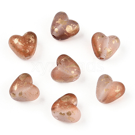 Transparent Frosted Spray Painted Acrylic Beads X1-FACR-TAC0004-02A-1