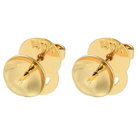 Rack Plating Brass Stud Earring Findings KK-M269-24G-1