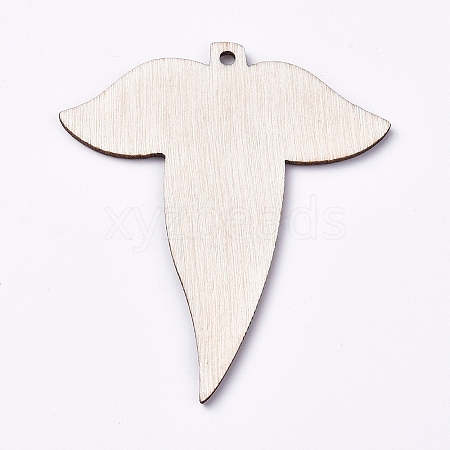 Undyed Wood Big Pendants WOOD-TAC0003-39-1