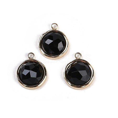 Natural Black Onyx(Dyed & Heated) Faceted Flat Round Charms STAS-I325-147G-02-1