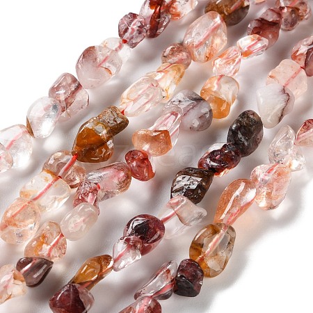 Natural Hematoid Quartz/Ferruginous Quartz Beads Strands G-P497-01C-01-1