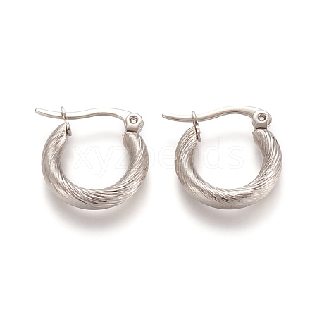 Non-Tarnish 304 Stainless Steel Geometric Hoop Earrings STAS-D171-16C-P-1