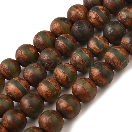 Natural Tibetan Agate Beads Strands G-H066-A01-01-1