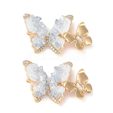 Natural Crystal Quartz Butterfly Links KK-B102-15G-1