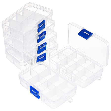 8 Grids Transparent Acrylic Bead Organizer Containers CON-WH0087-32-1