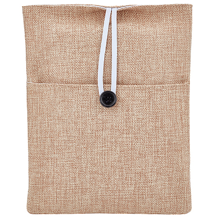 Cotton & Linen Book Sleeve with Button & Front Pocket ABAG-WH20005-14B-03-1