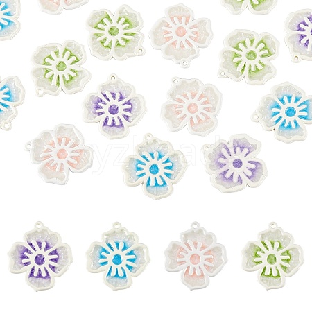 20Pcs 4 Colors Spray Painted Alloy Enamel Pendants FIND-SZ0005-76-1