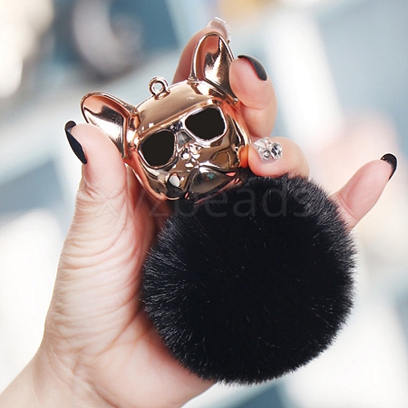 Dog Furry Pom-Pom Keychain for Women PW-WGFFA3E-03-1