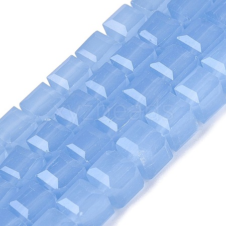 Imitation Jade Glass Beads Strands GLAA-R041-8x8mm-B06-1