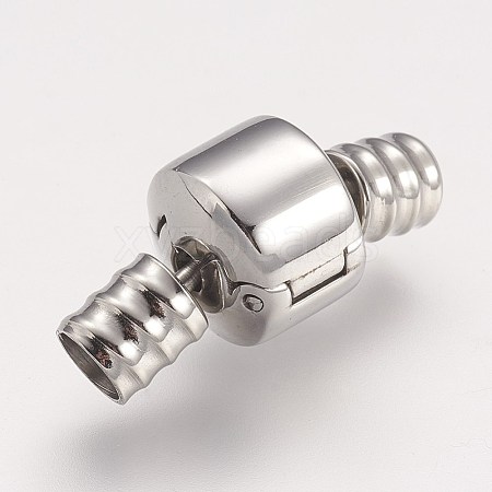 Tarnish Resistant 304 Stainless Steel European Clasps with Cord Ends X-STAS-F083-12P-1