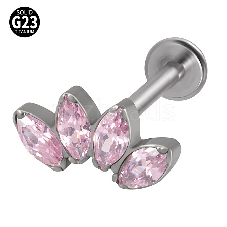 G23 Titanium with Cubic Zirconia Threadless Labrets WGA6216-09-1