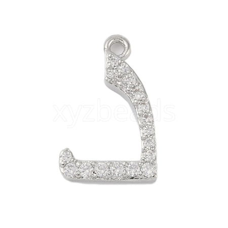 Rack Plating Brass Micro Pave Clear Cubic Zirconia Pendants KK-A224-03K-P-1