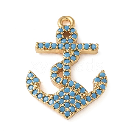 Brass Micro Pave Cubic Zirconia Pendants KK-C086-13G-01-1