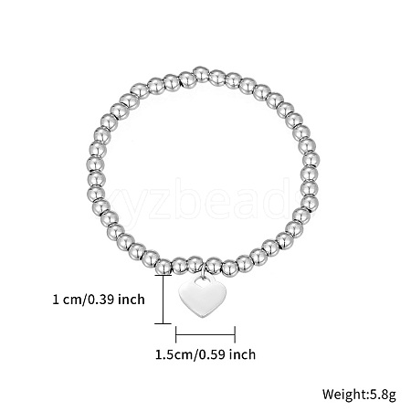 Stainless Steel Heart Pendant Bracelets for Women KS5793-1