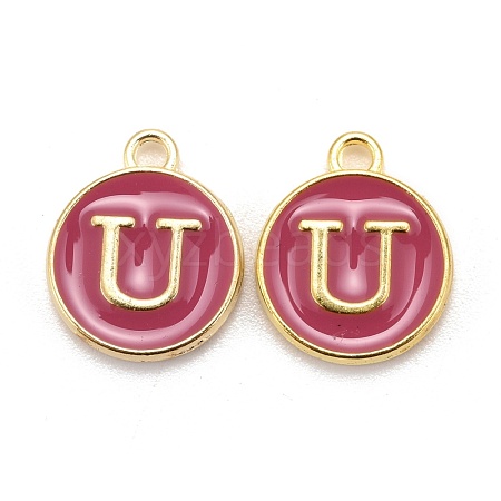 Golden Plated Alloy Enamel Charms X-ENAM-S118-08U-1