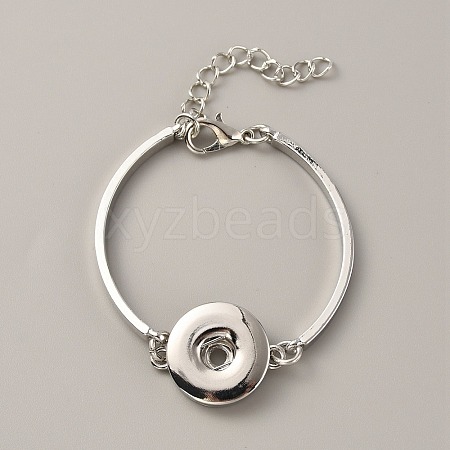 Alloy Interchangeable Snap Link Bracelet Settings with Iron Curved Rectangle BJEW-WH0014-006-1