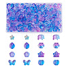 160Pcs 8 Style Transparent Spray Painted Glass Beads GLAA-BY0001-01-1