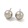 Tarnish Resistant 304 Stainless Steel with 201 Stainless Steel Smooth Round Ball Stud Earring Findings STAS-O004-08G-P-1