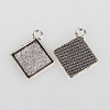 Vintage Tibetan Style Alloy Rhombus Pendant Cabochon Bezel Settings TIBEP-O006-58AS-2