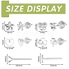 120Pcs 6 Style Bowknot & Heart & Clover & Flower & Flat Round Plastic Stud Earring DIY-SZ0008-98-2