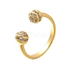 Rack Plating Brass Micro Pave Cubic Zirconia Cuff Finger Rings for Women RJEW-C117-04B-G-4