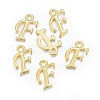 Golden Plated Alloy Letter Pendants X-PALLOY-P097-01-F-2