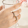 2Pcs 2 Colors Alloy with Crystal Rhinestone Finger Rings RJEW-TADJ0001-01A-7