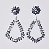Electroplate Glass Faceted Beads Ear Studs EJEW-JE03815-02-1