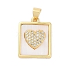 Rack Plating Brass Micro Pave Cubic Zirconia Pendants KK-P287-44B-G-1