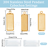 DIY Rectangle Pendant Making Kits DIY-SC0033-98-2