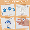 50Pcs Plastic Imitation Pearl and Porcelain Round Link Metal Virgin Cross Charm Rosary Bracelets BJEW-WA0001-07A-4