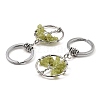 Natural Peridot Flat Round with Tree of Life Pendant Keychain KEYC-E023-03W-2