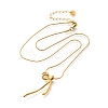 304 Stainless Steel Bowknot Pendant Snake Chain Necklaces for Women NJEW-U031-13G-2