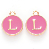 Golden Plated Alloy Enamel Charms ENAM-S118-08L-1