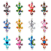 HOBBIESAY 48Pcs 12 Colors UV Printed Alloy Connector Charms FIND-HY0003-03-1