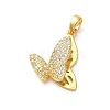 Brass Micro Pave Cubic Zirconia Pendants KK-E105-01G-02-1