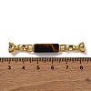 Rack Plating Brass and Tiger Eye Flod Over Clasps KK-B103-07G-3