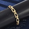 304 Stainless Steel Trapezoid Link Chain Bracelets for Women Men BJEW-F488-46G-3